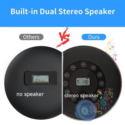 NNETM CD Player with Dual Stereo Speakers-1