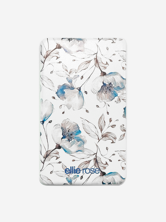 Blue Floral Power Bank 5000mah (USB-A + USB-C Ports)-1