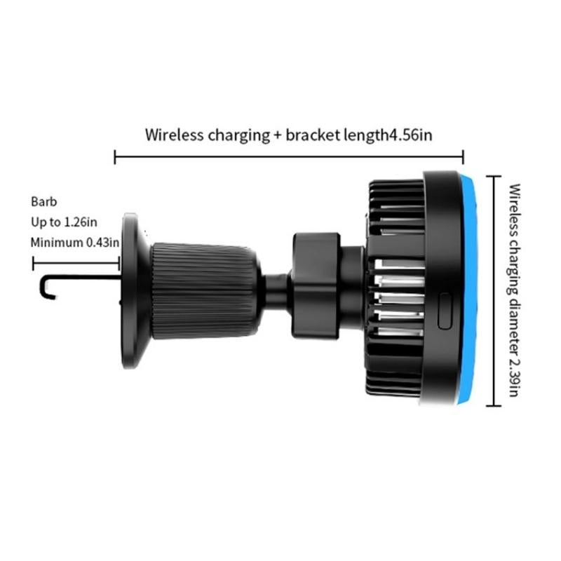 NNEIDS Wireless Magnetic Car Vent Charger With Colourful Light - Phone Charging Stand-4