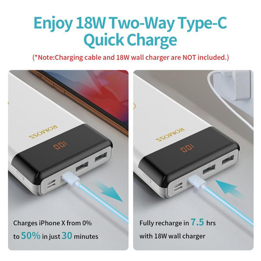 20000mAh Pro Power Bank Portable External Battery With PD Two-way Fast Charging Portable Charger For Phones Tablet-3