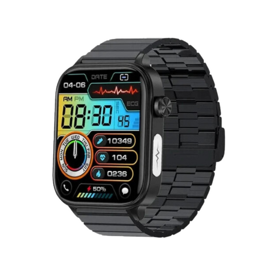AI Medical Diagnosis Smartwatch ECG PPG Blood Glucose (Black)-0